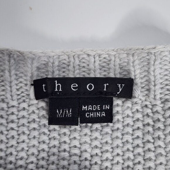 THEORY Efina Cotton and Cashmere High Low Asymmetrical Hem Sweater Size M - Picture 4 of 6